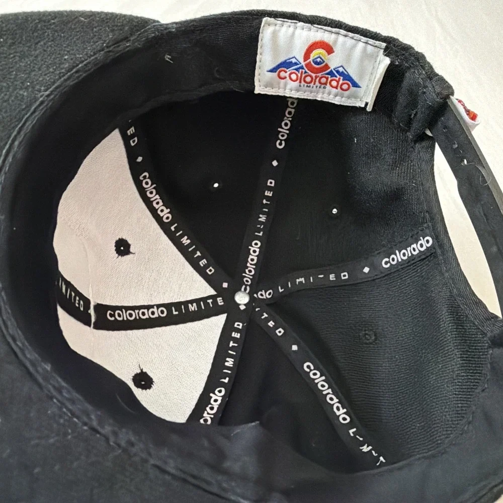 Colorado SKI SnapBack Hat Black Corduroy Skiing Hats Cap Men's‎ OSFM Limited